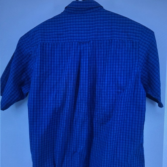 Button-Down Short Sleeve Men's Shirt - Blue - NY Logo - Picture 3 of 3